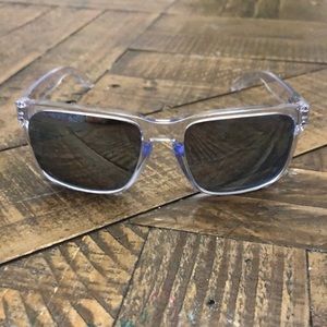 Clear Custom Oakley Holbrook, Deep Water Polarized lenses